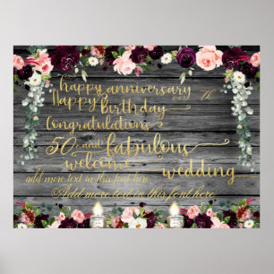 Poster Anúncio de script Swash Dourado do Rico DIY Rusti