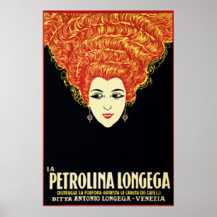 Poster Anúncio de Shampoo de 1920 La PETROLINA LONGEGA