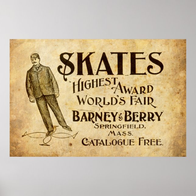 Póster Anúncio de Skates Vintage de 1899 (Frente)