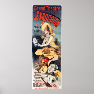 Póster Anúncio de Teatro Infantil Francês Vintage
