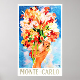 Poster Anúncio de Viagem de Turismo para Menina de Flor