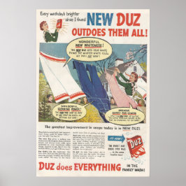 Poster Anúncio Detergent Da Lavagem Duz 1949