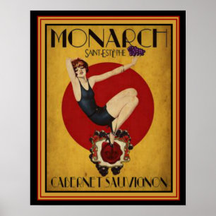 Póster Anúncio do art deco para o monarca Cabernet 16 x