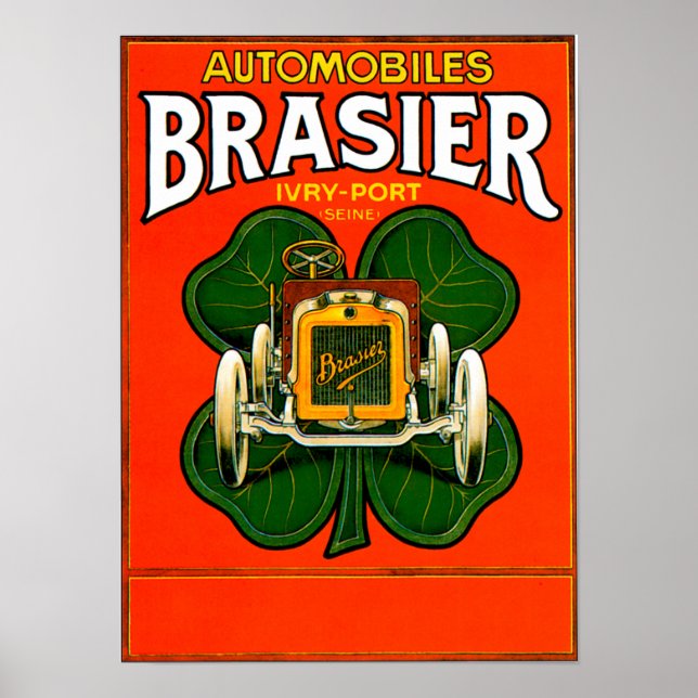 Póster Anúncio do Automóvel Brasier (Frente)