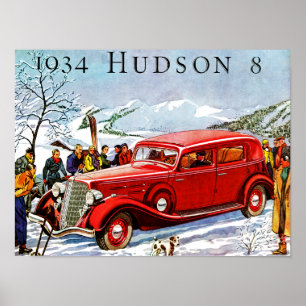 Póster Anúncio do automóvel de Hudson do vintage