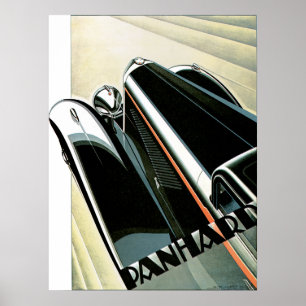 Póster Anúncio do automóvel do vintage do ~ de Panhard 