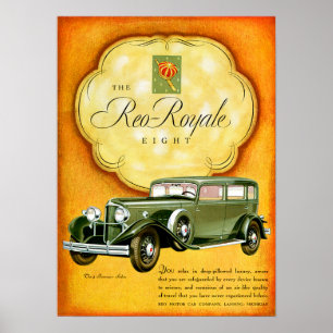 Poster Anúncio do automóvel do vintage do ~ de Reo Roya