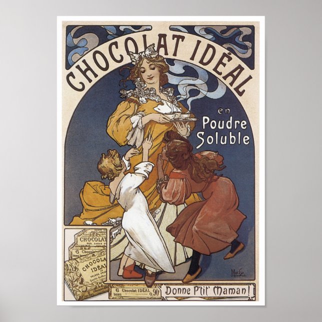 Póster Anúncio do Chocolat Ideal Vintage (Frente)