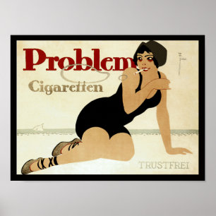 Póster Anúncio do Cigarro Problema