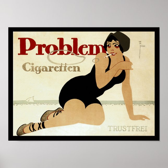 Póster Anúncio do Cigarro Problema (Frente)