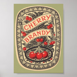 Poster Anúncio do Cobrir Cherry Brandy Classic Vintage