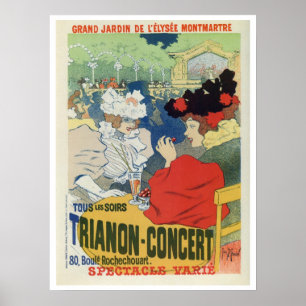 Póster Anúncio do concerto de Trianon do jardim de Paris