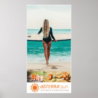 Poster Anúncio do DōTERRA Sun Care - Garota surfista na C