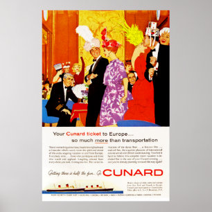 Póster Anúncio do partido do Queens de Cunard