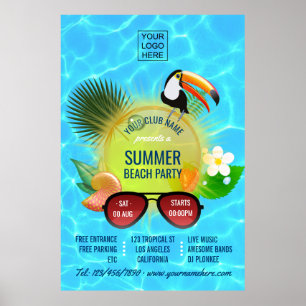 Póster Anúncio do Partido Summer Club/Corporate Beach