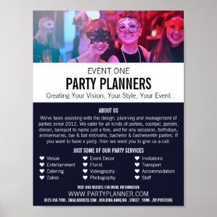 Poster Anúncio do Planejador de Eventos de mascarada, Par