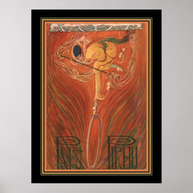 Poster Anúncio do Pneu Deco Pirelli de 1930 (Frente)