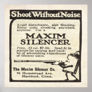 Póster Anúncio do silenciador do máximo do vintage desd