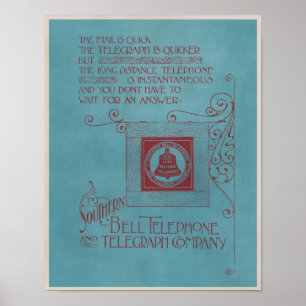Póster Anúncio do sul do telefone do telégrafo de Bell