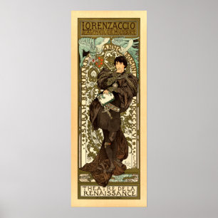 Poster Anúncio do teatro de Nouveau da arte do vintage