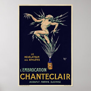 Póster Anúncio do vinho francês do art deco do vintage
