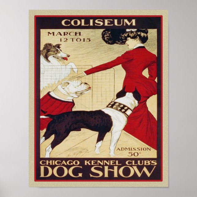 Poster Anúncio do Vintage Chicago Dog Show (Frente)