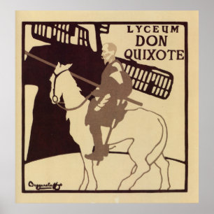 Poster Anúncio do vintage de Don Quixote do teatro do