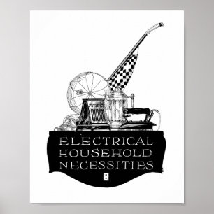 Póster Anúncio dos dispositivos elétricos do 1920 do