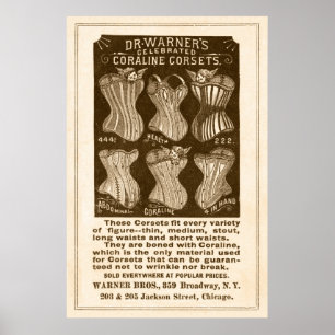 Poster Anúncio dos espartilhos de Coraline do vintage