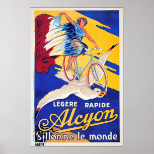 Poster Anúncio Francês ALCYON BICICLETA Vintage Cycle P