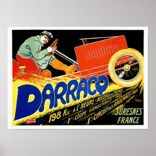Poster Anúncio francês do carro de motor do vintage do 
