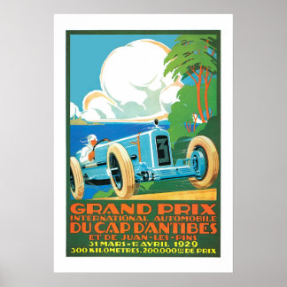 Póster Anúncio francês do Grande Prêmio Vintage 1929