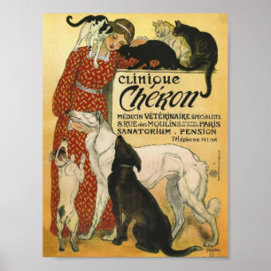 Póster Anúncio francês do veterinário do vintage do