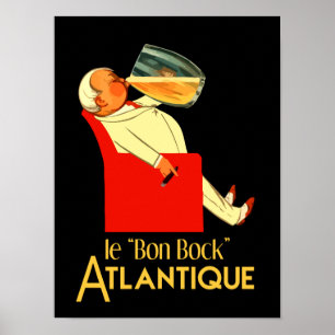 Poster Anúncio francês retro Le Bon Cerveja preta forte