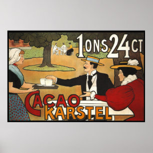 Poster Anúncio holandês 1897 do cacau