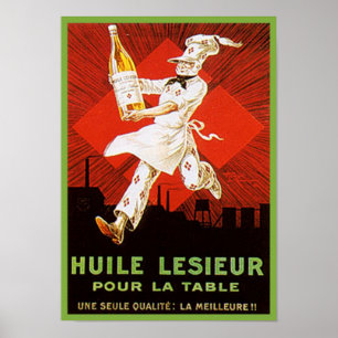 Poster Anúncio Huile Lesieur Vintage