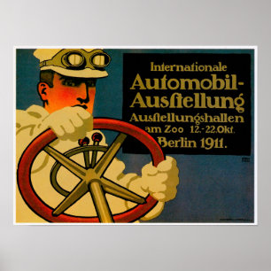 Póster Anúncio internacional do carro de motor do vintag