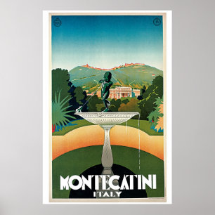 Póster Anúncio italiano do viagem de Montecatini do