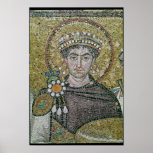 Póster ANÚNCIO justiniano do imperador I c.547
