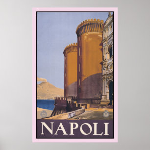 Póster Anúncio Nápoles Italia do viagem de Litho do