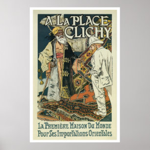 Poster Anúncio oriental francês do negócio de importa