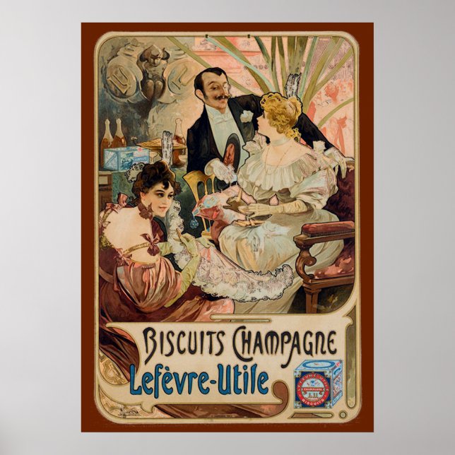 Poster Anúncio para biscoitos de champanhe (Frente)