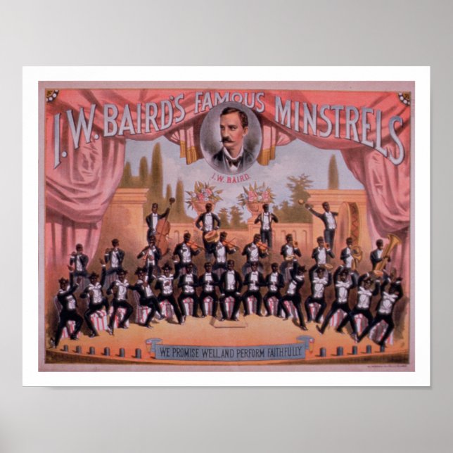 Póster Anúncio para o 'I.W. Famous Minstrels do Bairn' (Frente)