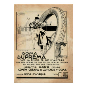 Póster Anúncio para uma empresa cubana de pneus