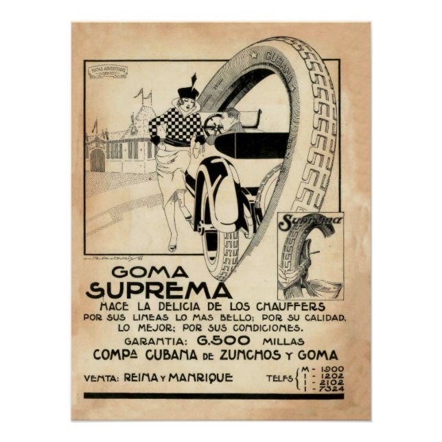 Póster Anúncio para uma empresa cubana de pneus (Frente)