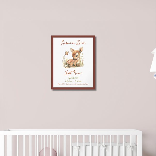 Poster Anúncio Personalizado de Bebê com Cervo para Berçá (Criador carregado)