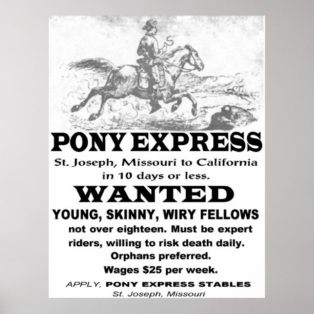 Poster Anúncio Pony Express (Frente)