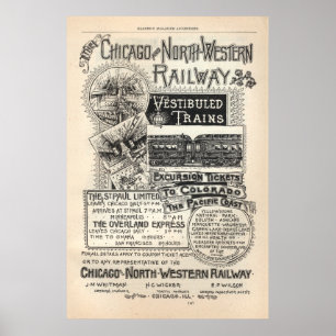 Póster Anúncio Railway ocidental norte de Chicago do