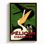 Poster Anúncio Retro de Cigarros Pelican, Era Art Déco Fr<br><div class="desc">Este vibrante anúncio de cigarros retro colorido dos anos 1920, apresentando um encantador Pelicano fumando contra um fundo verde escuro, adiciona um toque de charme retrô a qualquer espaço. Perfeito para quartos de dormitório, carrinhos de bar, salas de jogos ou qualquer ponto de encontro, ele infunde um senso de sofisticação...</div>
