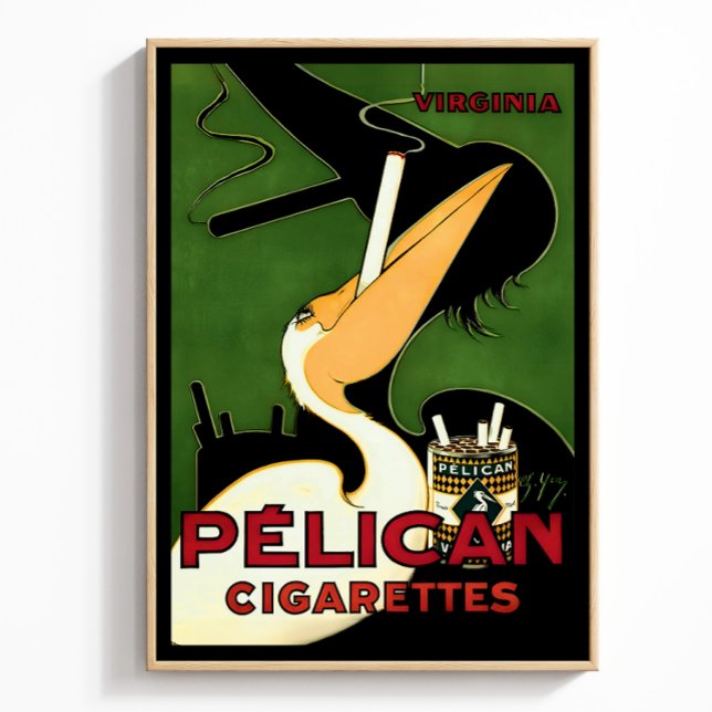 Poster Anúncio Retro de Cigarros Pelican, Era Art Déco Fr (Criador carregado)
